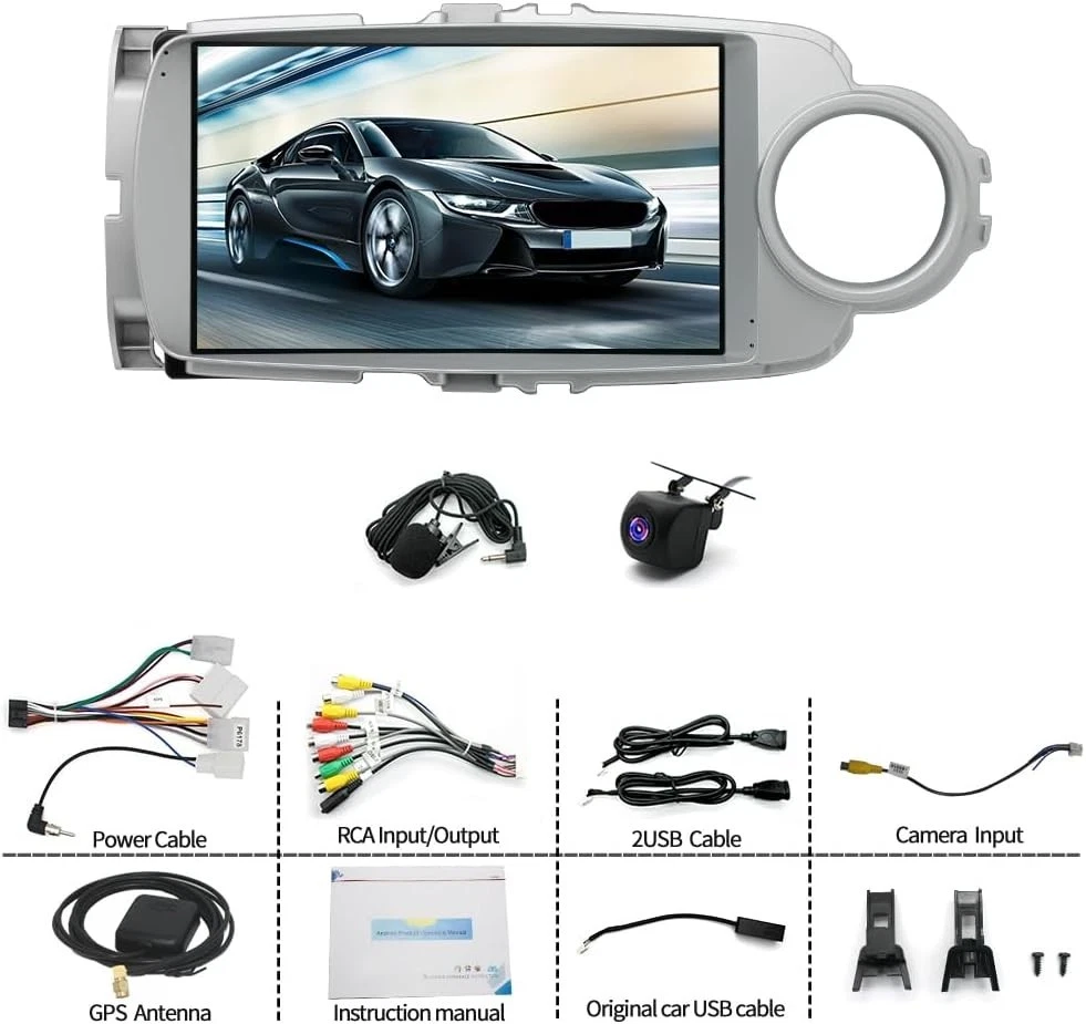 For Yaris/Vitz 2012 2013-2017 9" Car Stereo Radio Carplay GPS Navi FM Android 13