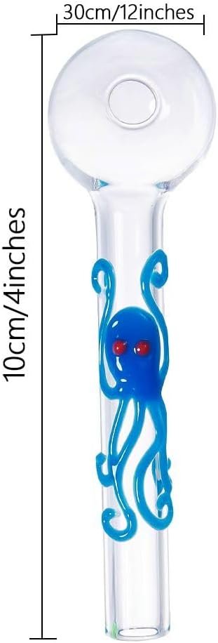 NEW 4 Inch Glow In The Dark 5pcs Small Portable Heat Resistant Glass Oil Burner with Cleaning Brush